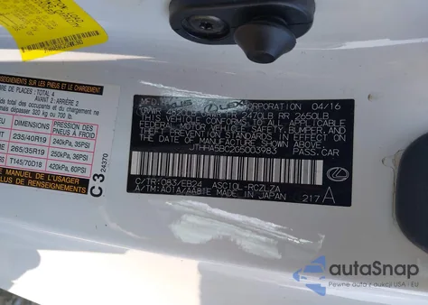 2016 Lexus Rc 200T from USA, damaged, VIN JTHHA5BC2G5003983